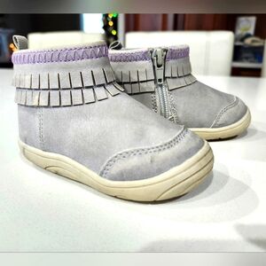 Little Girls Stride Rite Zip Up Boots Shoes Size 5M